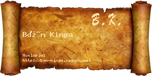 Bán Kinga névjegykártya