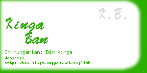 kinga ban business card
